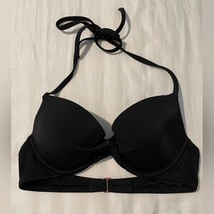 Shade and shore black halter underwire bikini top size small 34B